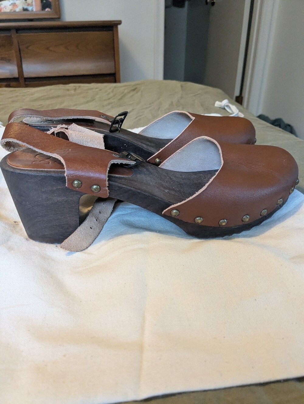 French Bosabo Clog "368" Leather Wood, Rubber Like New - Picture 7 of 9